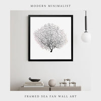 shop modern minimalist framed black sea fan wall art